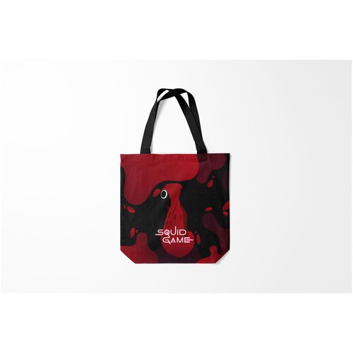 фото Сумка-шоппер / 40х40 см / сериалы / игра в кальмара red black burnettie