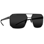 Титановые солнцезащитные очки GRESSO Berlin - квадратные / черные - изображение