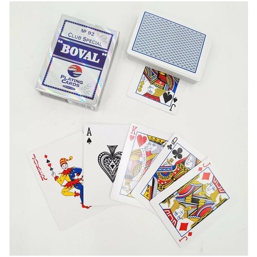 Карты игральные пластиковые BOVAL 54 шт/100% пластиковые для покера, карточных и настольных игр