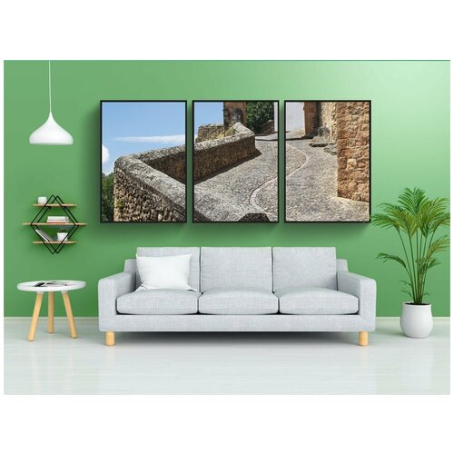 фото Набор модулных постеров для интерьера "пейзаж, люди, камень" 60x90 см. в тубусе, без рамки lotsprints