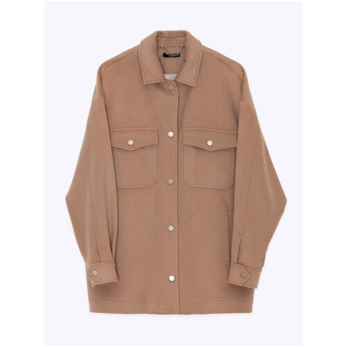 фото Куртка-рубашка emka fashion, размер 50, коричневый