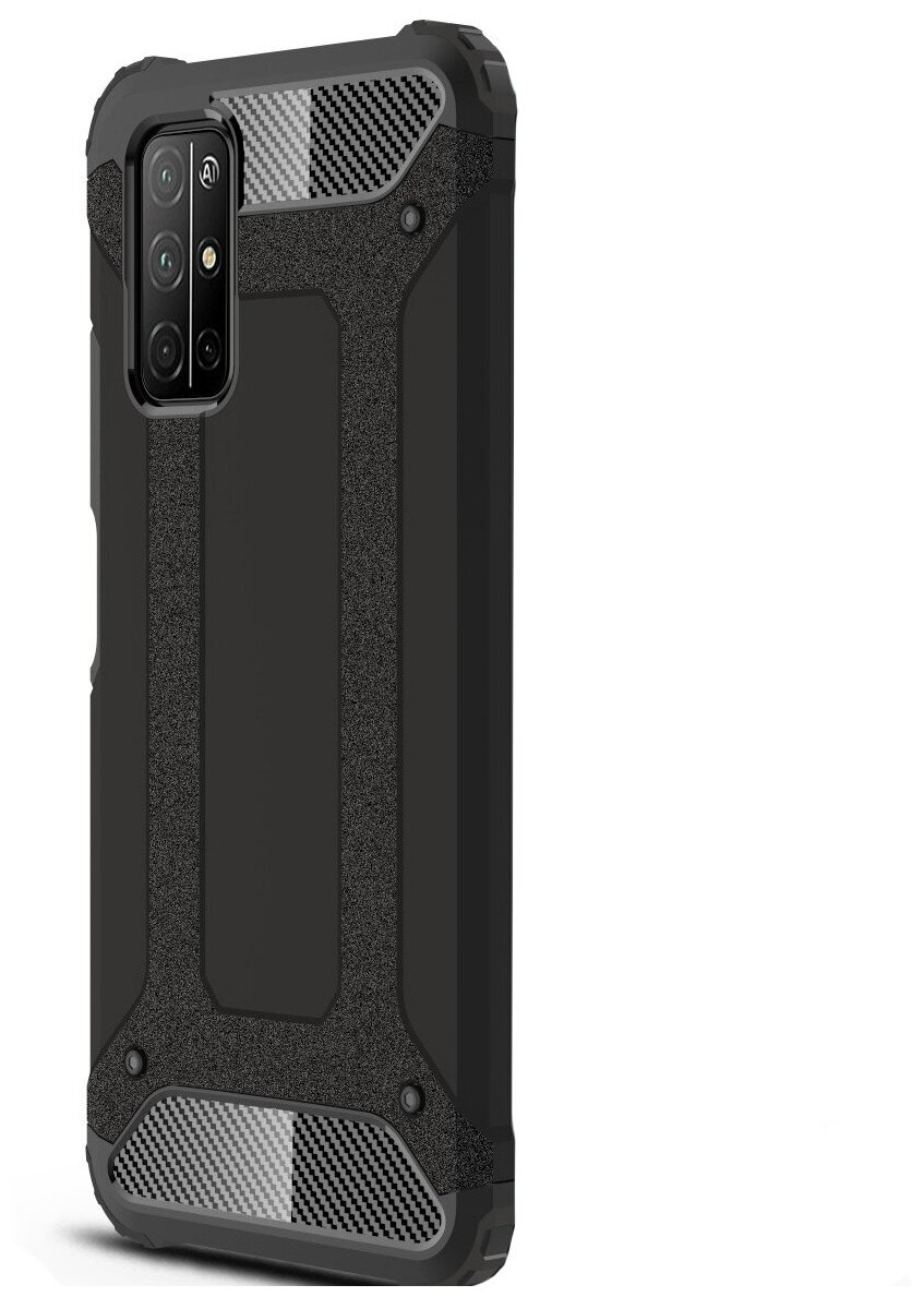 Чехол-бампер MyPads для Huawei Honor 30S (CDY-AN90) противоударный усиленный ударопрочный черный