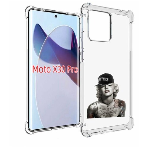 Чехол MyPads Мерлин Монро с тату женский для Motorola Moto X30 Pro задняя-панель-накладка-бампер