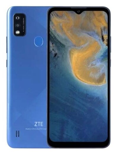 Смартфон ZTE Blade A51 2/32GB blue, 8 Core, 512GB flash, 13Mpix+2Mpix/5Mpix, 2 Sim, 2G, 3G, LTE, BT, Wi-Fi, NFC, GPS, USB Type-C, 3200mAh, Android 11