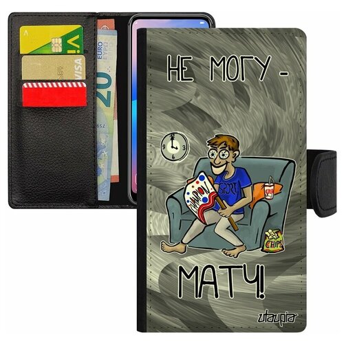 фото Чехол книжка на смартфон apple iphone 8 plus, "не могу - у меня матч!" юмор чемпионат utaupia