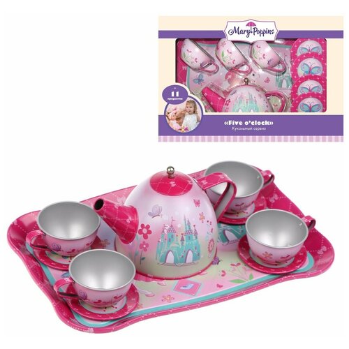 набор посуды mary poppins принцесса 453080 розовый Металл Mary Poppins Набор мет. посуды Принцесса 11 пр.