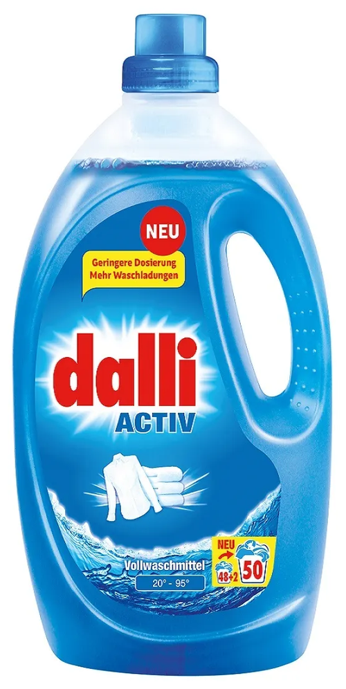 Жидкое средство Dalli Aktiv для стирки белых и цветных тканей с активной моющей формулой 50 стирок 2,75 л