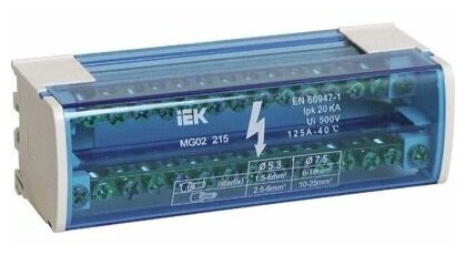 IEK Кросс-модуль (шины в корпусе) на DIN-рейку 2х11 групп (1L+PEN) 125А