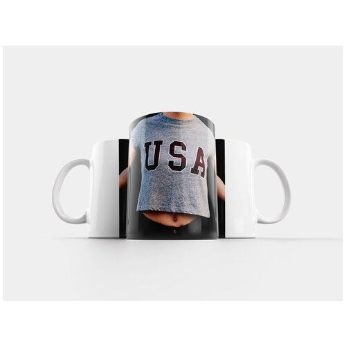 фото Кружка "девочка, соединенные штаты америки, футболка" 320 мл lotsprints