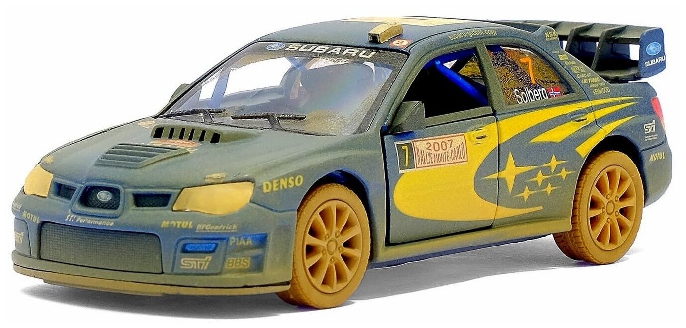 Машинка металлическая инерционная Subaru Impreza WRC 2007 (Muddy) KT5328 1:36 KINSMART