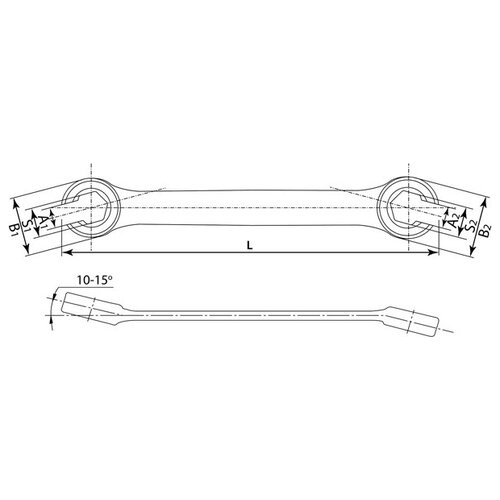 Ключ разрезной, 11x13 мм Thorvik FNW1113 ключ thorvik fnw1012 разрезной 10x12 мм