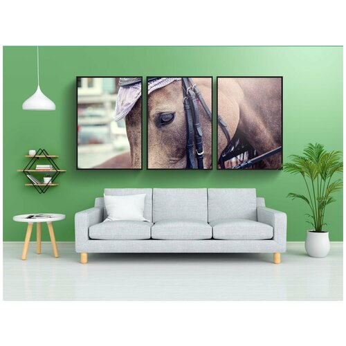 фото Набор модулных постеров для интерьера "лошадь, пони, лошадиная голова" 60x90 см. в тубусе, без рамки lotsprints