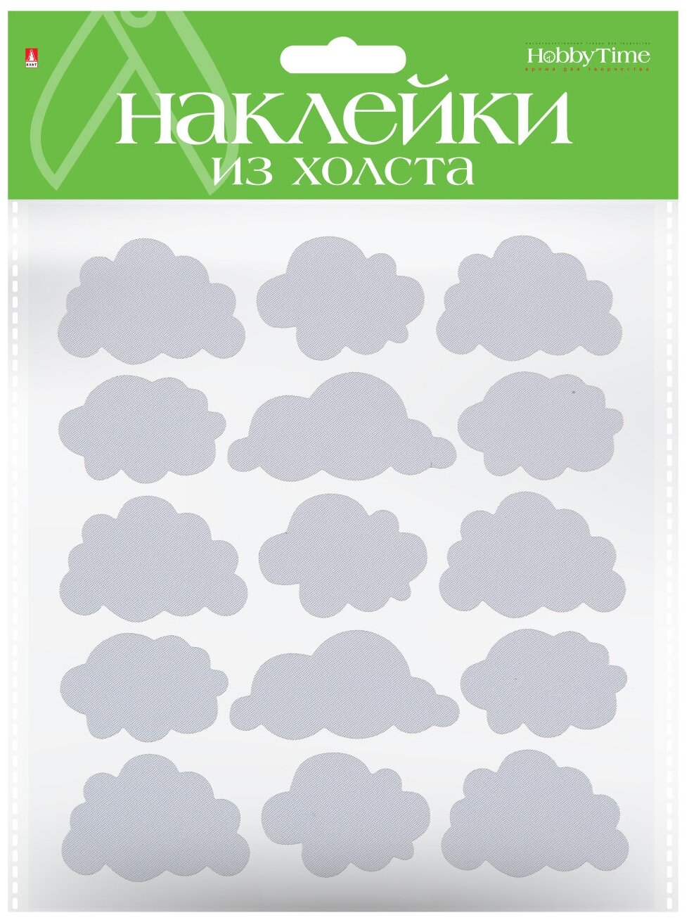 Декоративные наклейки из синтетического холста, № 2, 5 видов (2-152/04) - фото №2