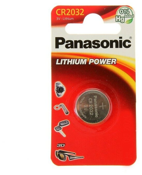 Батарейка Panasonic CR 2032 Bli 1 Lithium (CR-2032EL/1B) - фото №9
