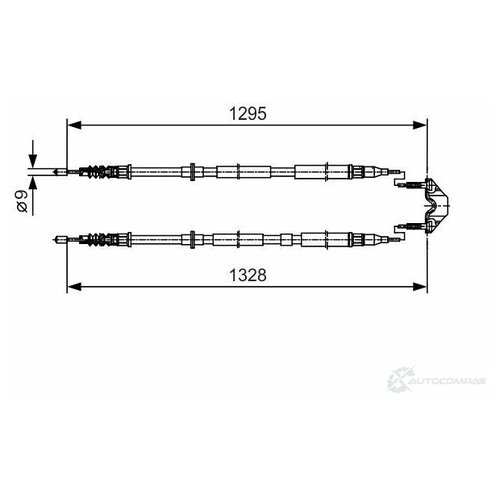 1 987 477 908_трос Ручника Задний L=1295! Opel Astra H,Vauxhall Astra Mk V (H) 1.3-2.0 04> Bosch арт. 1987477908