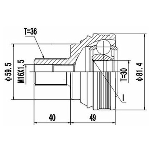 ШРУС Dynamatrix-Korea DCV853001 для SEAT Altea; Skoda Octavia II; VW Golf V, VI, Golf Plus