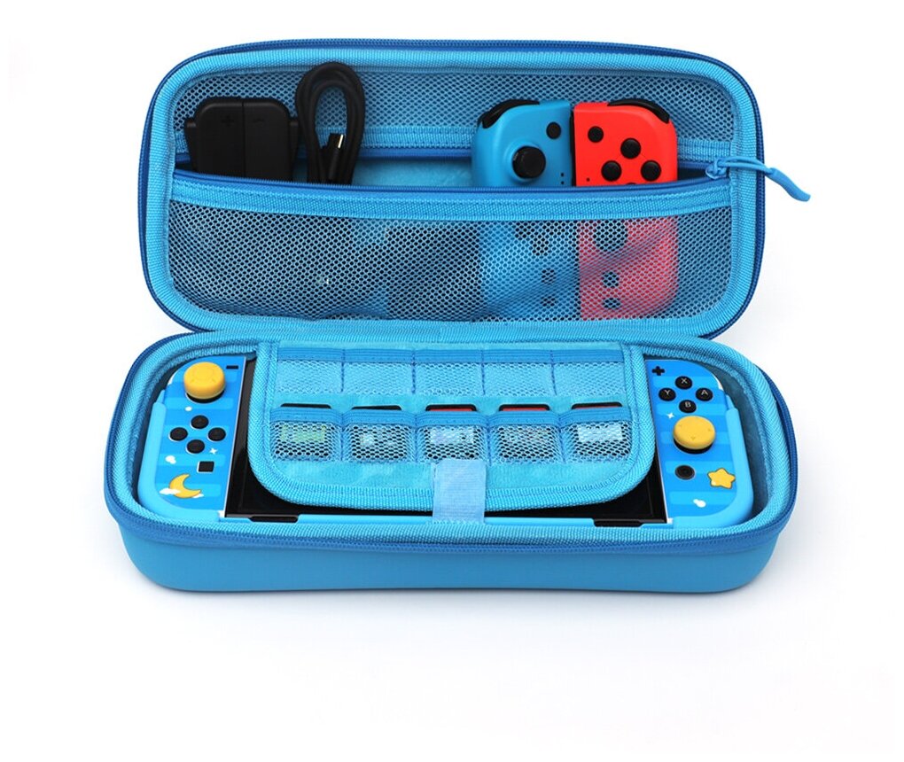 Набор сумка + кейс + насадки для Nintendo Switch OLED Storage Kit Blue, iTNS-2121