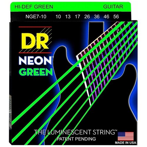 Струны для 7-ми струнной электрогитары DR String NGE7-10