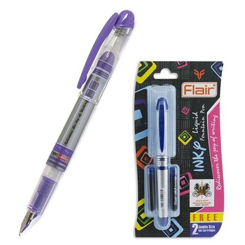 Купить Ручка перьевая Flair Inky + 2 штуки запасных картриджей, микс, в блистере, нет бренда