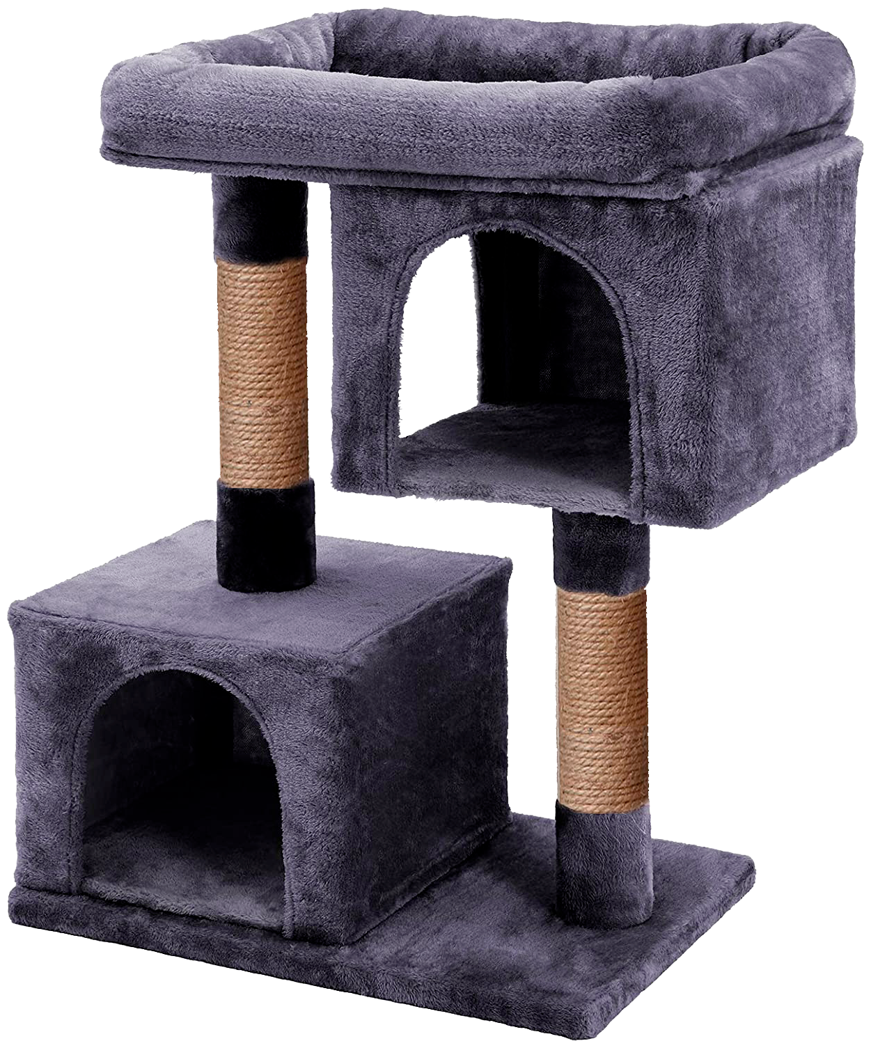 Домик для кошки с когтеточкой Pet БМФ игровой комплекс "Комфорт мини", 60 х 35 х 80 см, большая лежанка с бортиком, черный - фотография № 9