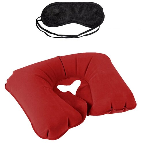 Надувная подушка (красная) с маской