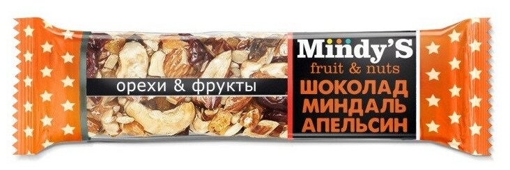 Батончик Mindy s Шоколад-Миндаль-Апельсин, 30штx35г