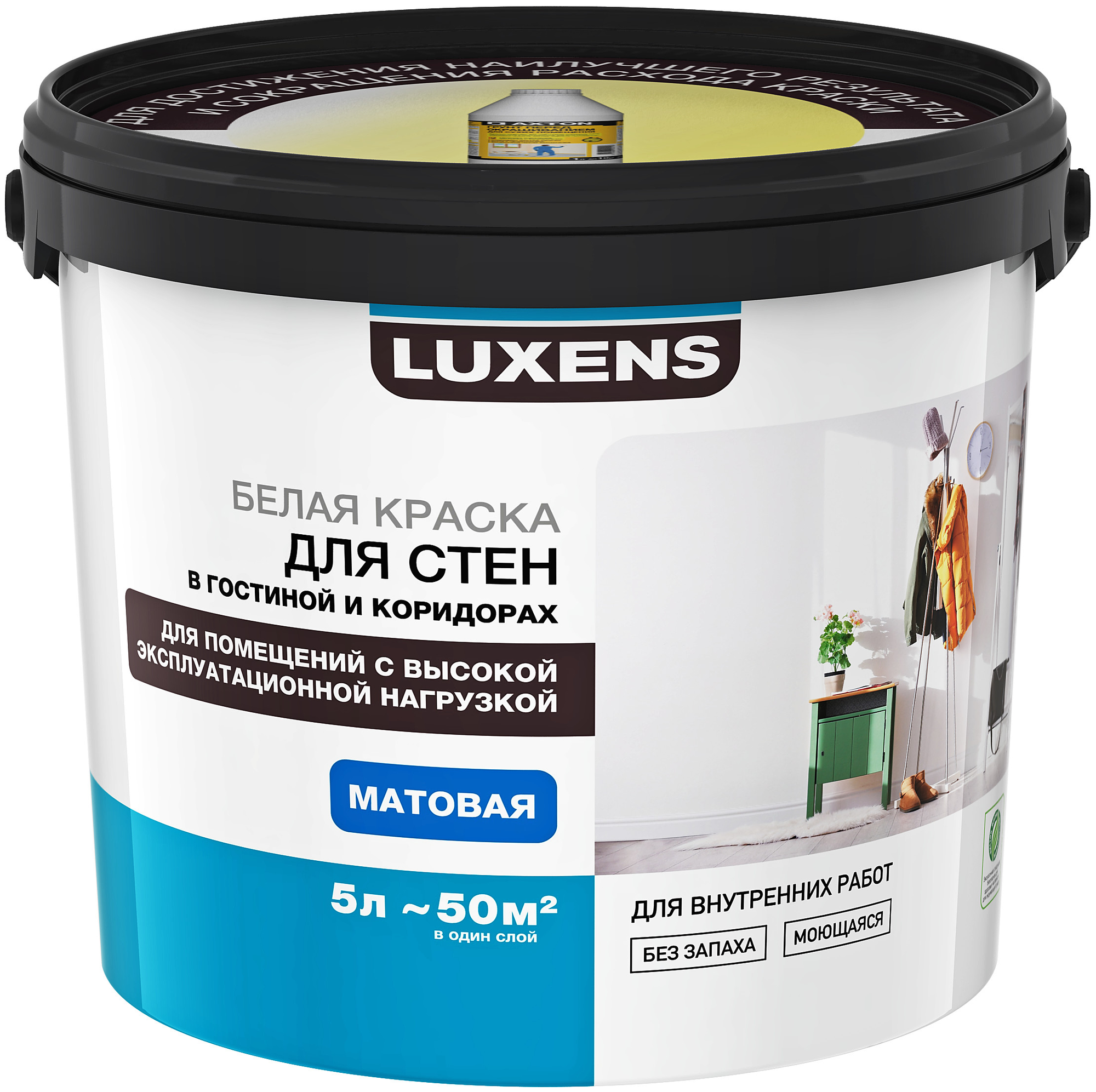 Краска акриловая Luxens для стен в гостиной и коридорах