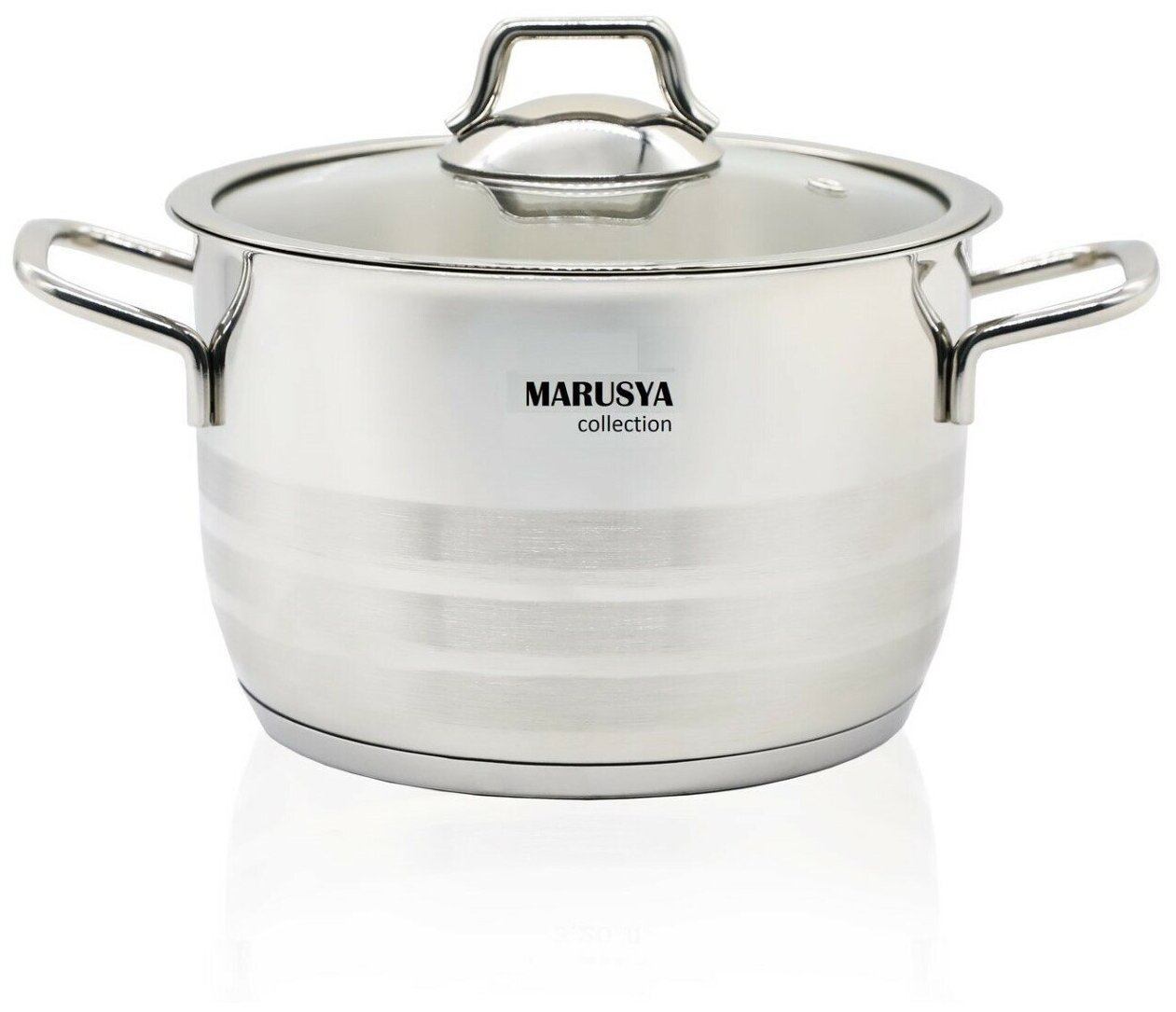 Кастрюля MARUSYA 2,0 л нерж. сталь со стекл. крышкой 16*10 см (1) 20к