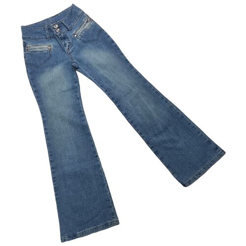 Джинсы , размер 140/36, синий брюки джинс клеш т серый для девочки размер 158 38 mewei