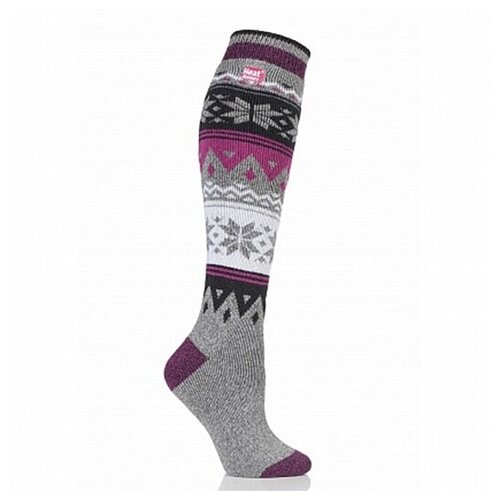 фото Женские носки heat holders высокие, размер (37-42), серый, фиолетовый