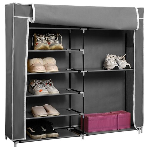 Этажерка для обуви (шкаф тканевый) DEKO DKCL02 GREY, размер XL, 6 полок, 120х110х30 см, серый (041-0011)