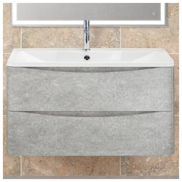 Тумба с раковиной BelBagno Acqua 90 Cemento Verona Grigio (ACQUA-900-2C-SO-CVG, BB900/455-LV-MR-ALR)