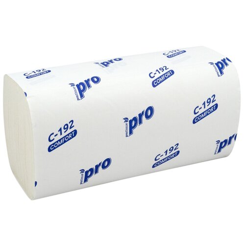 Полотенце бумажное листовое 1-сл 250 лист/уп 210х230 мм V-сложения белое PROtissue