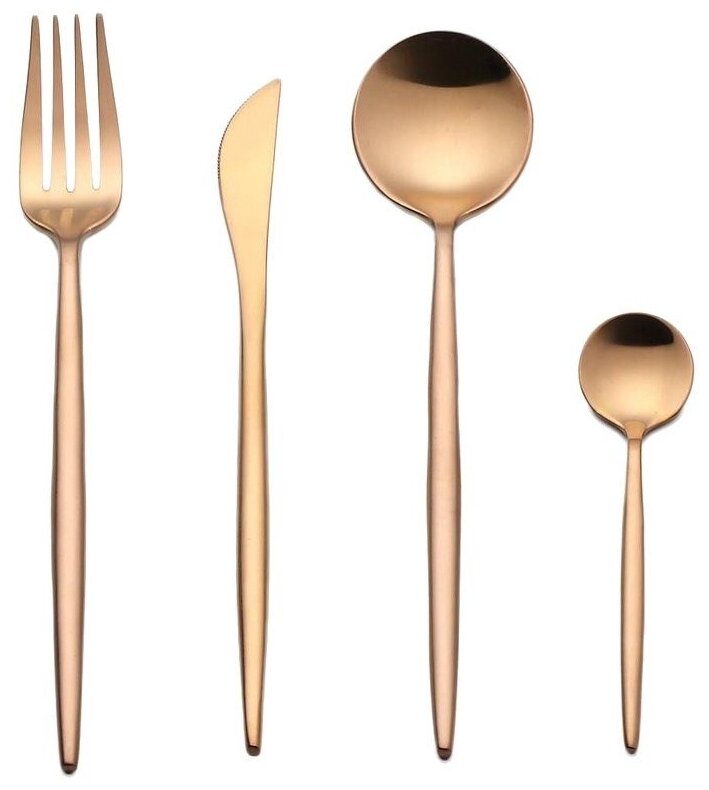Изображение Набор столовых приборов Xiaomi Maison Maxx Stainless Steel Cutlery Set (Gold)