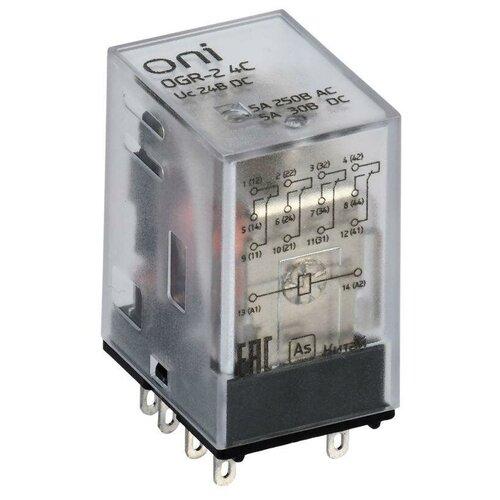 Реле общего назначения OGR-2 4C 24В DC ONI OGR-2-4C-DC24V ( 1шт. ) реле переключения c7 a20fx dc24v relec – comat – c7 a20fx dc24v releco – 8428040017406