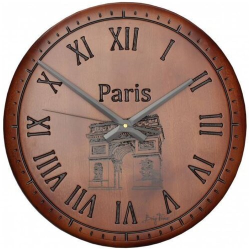 Бриг Ч10 Paris настенные кварцевые часы с изображением Триумфальной арки в Париже