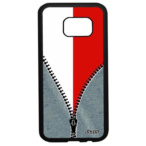 фото Стильный чехол на мобильный // galaxy s7 // "флаг польши на молнии" стиль страна, utaupia, серый