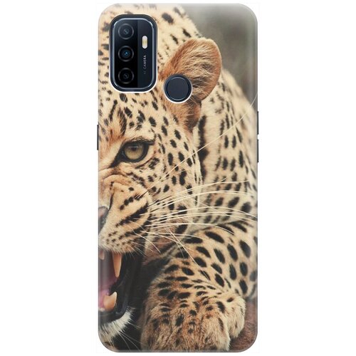 фото Re:pa накладка transparent для oppo a53 / a32 с принтом "рассерженный хищник"