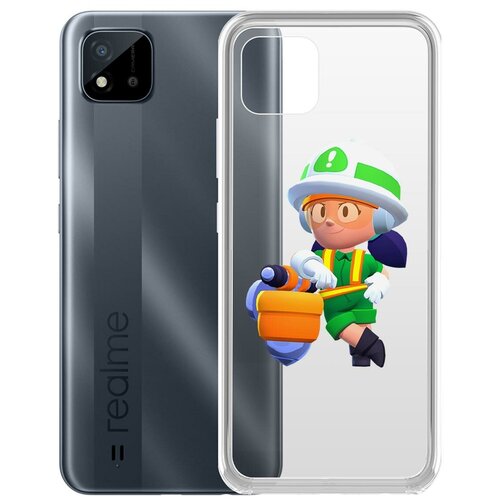 фото Чехол-накладка clear case brawl stars-строительница джеки для realme c11 krutoff group
