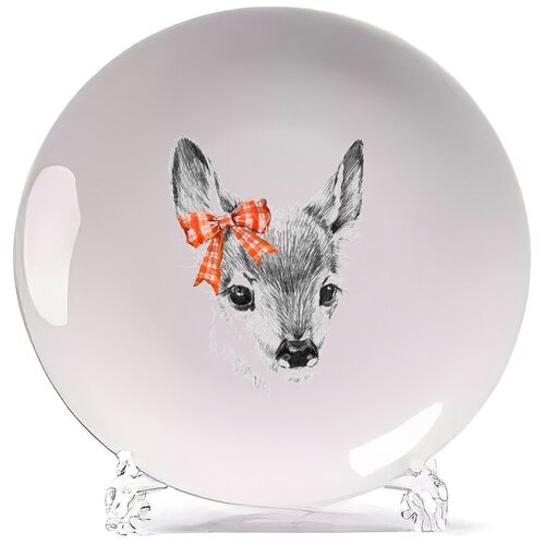 фото Тарелка coolpodarok животные. олененок с бантиком