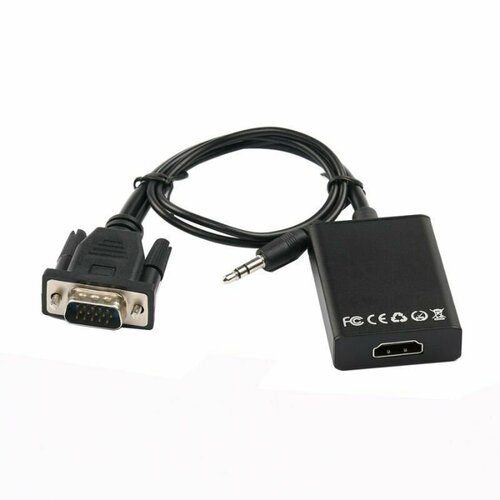 Переходник HDMI - VGA с аудио выходом / Адаптер VGA to HDMI + Audio переходник адаптер hdmi vga с аудио выходом 3 5 mm