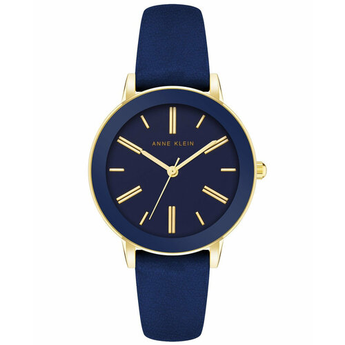 Наручные часы ANNE KLEIN Leather Часы женские Anne Klein 3818GPNV, синий
