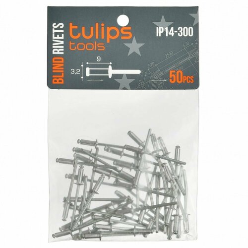 Вытяжные заклепки Tulips tools 3.2х9 мм, 50 шт IP14-300 tulips tools заклепки вытяжные 3 2х9 мм 50 шт ip14 300