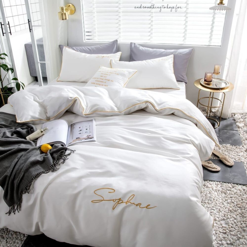 Комплект постельного белья Good Sleep из Сатина Евро Однотонное Хлопок Простыня 220x240 см Белый