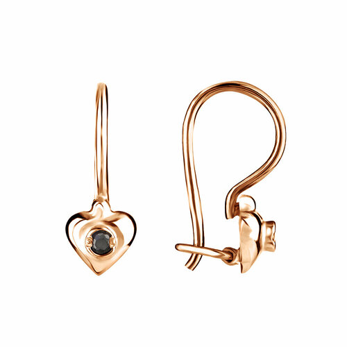 Серьги CORDE, серебро, 925 проба, золочение, сапфир, размер 20 мм, длина 2 см, синий, золотой