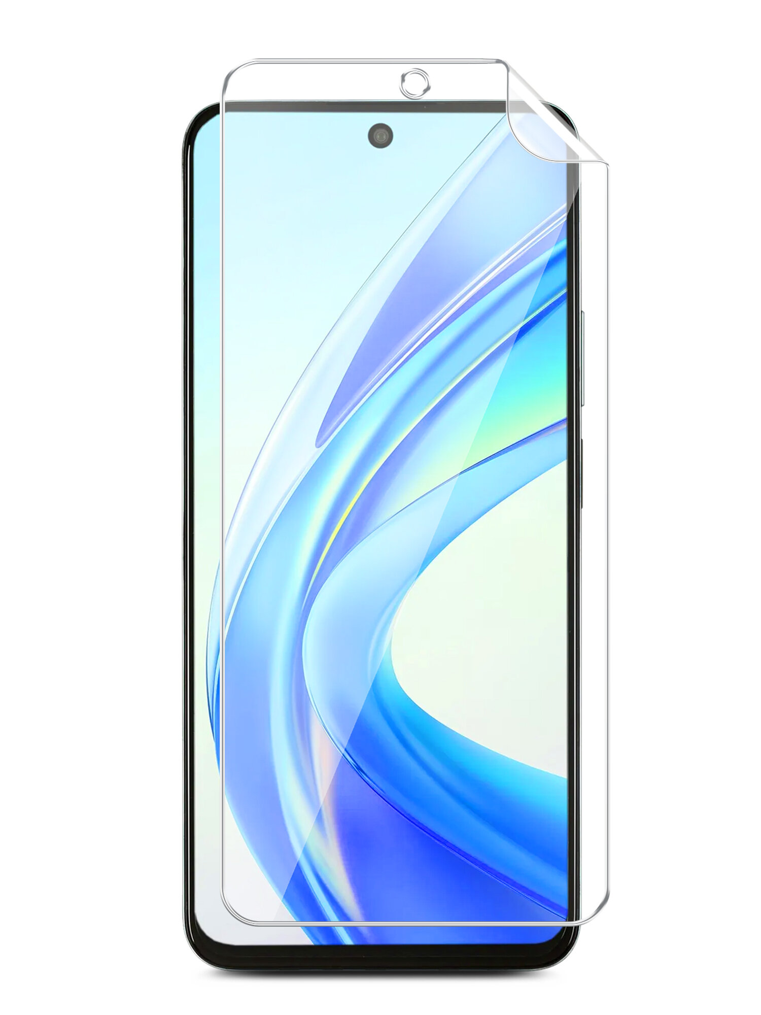 Защитная пленка для Honor X7b (Хонор Х7б ) на Экран прозрачная гидрогелевая силиконовая клеевая основа полноклеевая, Brozo