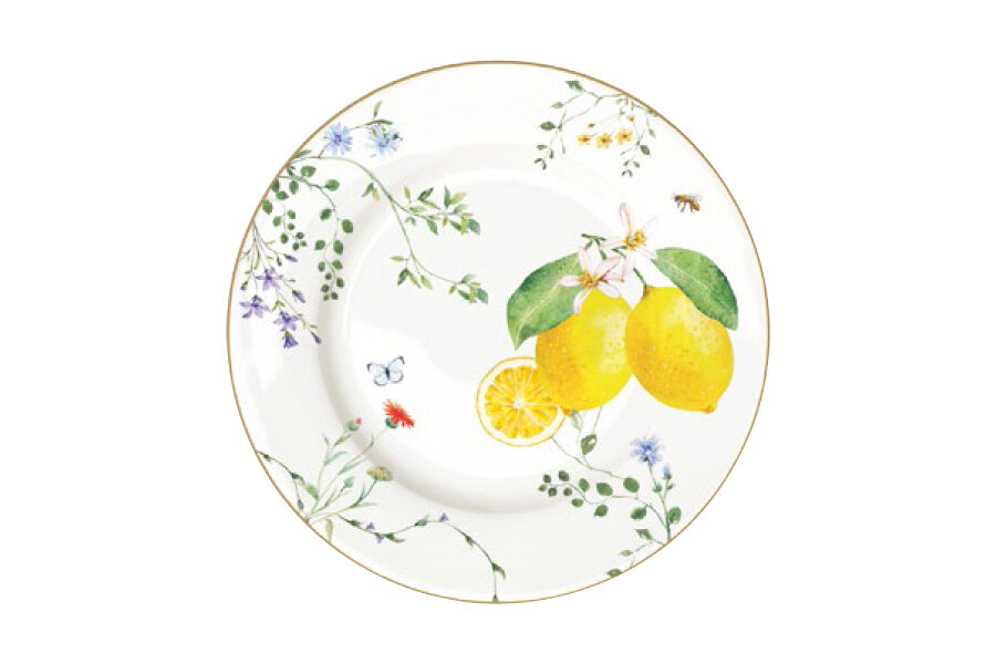 Тарелка закусочная Цветы и лимоны 19 см