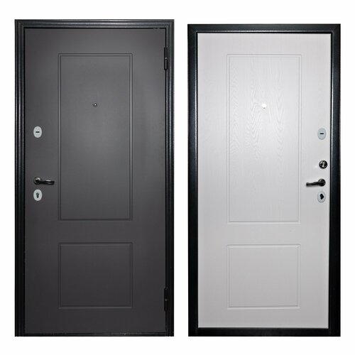 Дверь входная для квартиры Unicorn Apartment X 970х2050 правая, тепло-шумоизоляция, антикоррозийная защита, черный/белый