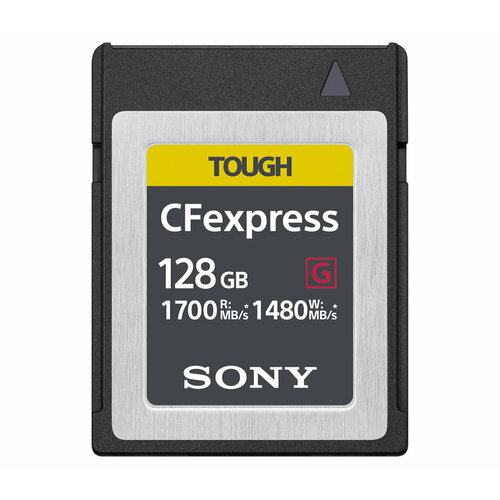 Карта памяти Sony CFexpress Type B 128 ГБ, R/W 1700/1480 МБ/с, серый карта памяти sony cfexpress type b 128 гб r w 1700 1480 мб с