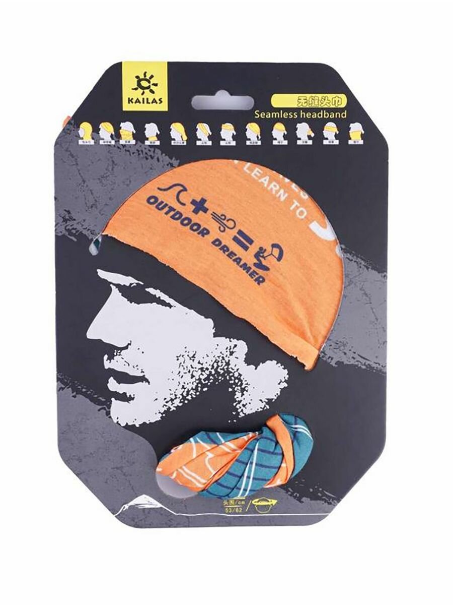 Бафф KAILAS для мужчин и женщин, оранжевый/зеленый — фото 1